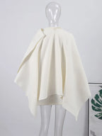 Wool Blended Cloak Coats For Women Loose Jackets Asymmetric Style Fashion Tops Chic  Outwear Autumn Woman High Street Clothes