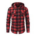 Mans Clothes Shirt Fashion Mens Hooded Lined thin Jacket Long Sleeve Lumberjack Padded Shirt Work Shirt Plaid