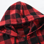 Mans Clothes Shirt Fashion Mens Hooded Lined thin Jacket Long Sleeve Lumberjack Padded Shirt Work Shirt Plaid
