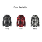 Mans Clothes Shirt Fashion Mens Hooded Lined thin Jacket Long Sleeve Lumberjack Padded Shirt Work Shirt Plaid
