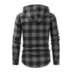 Mans Clothes Shirt Fashion Mens Hooded Lined thin Jacket Long Sleeve Lumberjack Padded Shirt Work Shirt Plaid