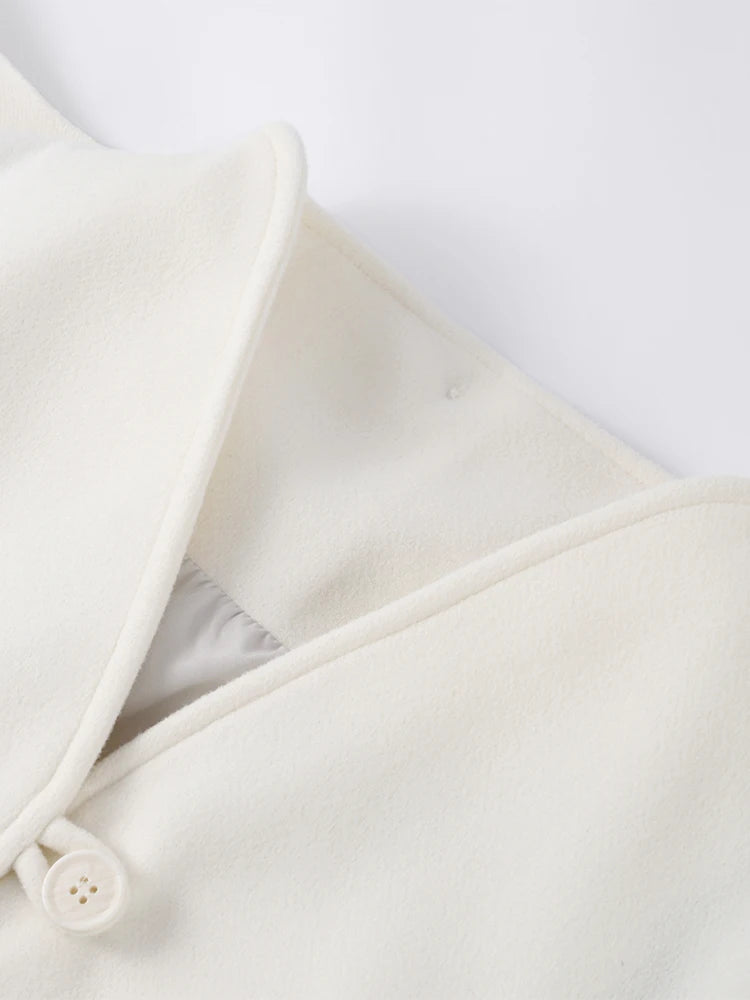 Wool Blended Cloak Coats For Women Loose Jackets Asymmetric Style Fashion Tops Chic  Outwear Autumn Woman High Street Clothes