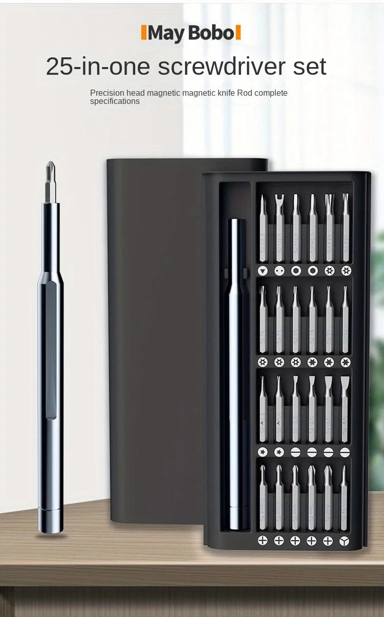 Precision Screwdriver Set 25 in 1 Phillips Torx Hexagonal Flat Head Magnetic Screwdriver Head for iPhone PC Watch Camera Glasses