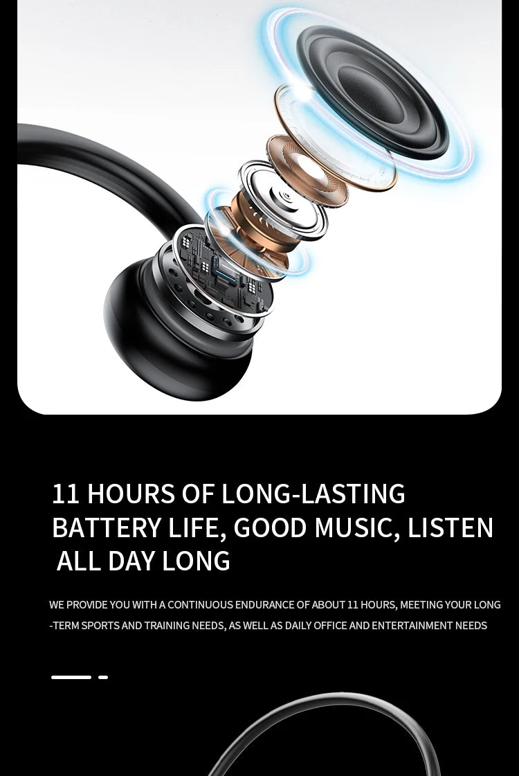 2025 True Bone Conduction Earphones Bluetooth 5.3 Sports Wireless Headphones Ear Hook Waterproof Headset for Running Driving