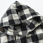 Mans Clothes Shirt Fashion Mens Hooded Lined thin Jacket Long Sleeve Lumberjack Padded Shirt Work Shirt Plaid