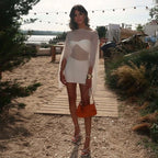 Woman Clothes See-through Chiffon Blouses Sexy Fashion Solid Cover-ups Ladies Elegant Night Club Tops White Black Streetwear