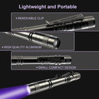 UV Flashlight 395nm Ultraviolet Torch With Pen Clip Portable AAA Batteries Used Violet Light Pet Urine Scorpion Detector UV Lamp