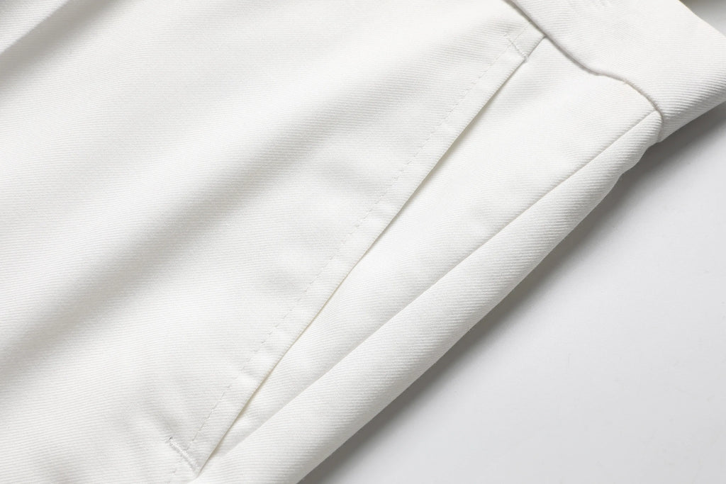 Men's Three-Piece White Suit, Anti-Wrinkle, No-Iron, Anti-Stick Fur Business Formal Suit, Four-Season Workplace Work Clothing Dr