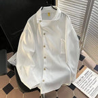 Men's Clothing Trendy Unisex Shirts New Loose Tops Irregular Long-sleeved Coat Shirts