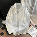 Men's Clothing Trendy Unisex Shirts New Loose Tops Irregular Long-sleeved Coat Shirts