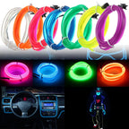 5M Car Interior Led Strip Light Neon EL Wiring Decorative Lamp For Auto DIY Flexible Ambient Light USB Party Atmosphere Diode