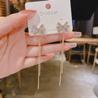 Trend Long Wire Tassel Thread Chain Climb Star Heart Beads Pendants Drop Earrings women's Straight Hanging Earings Jewelry