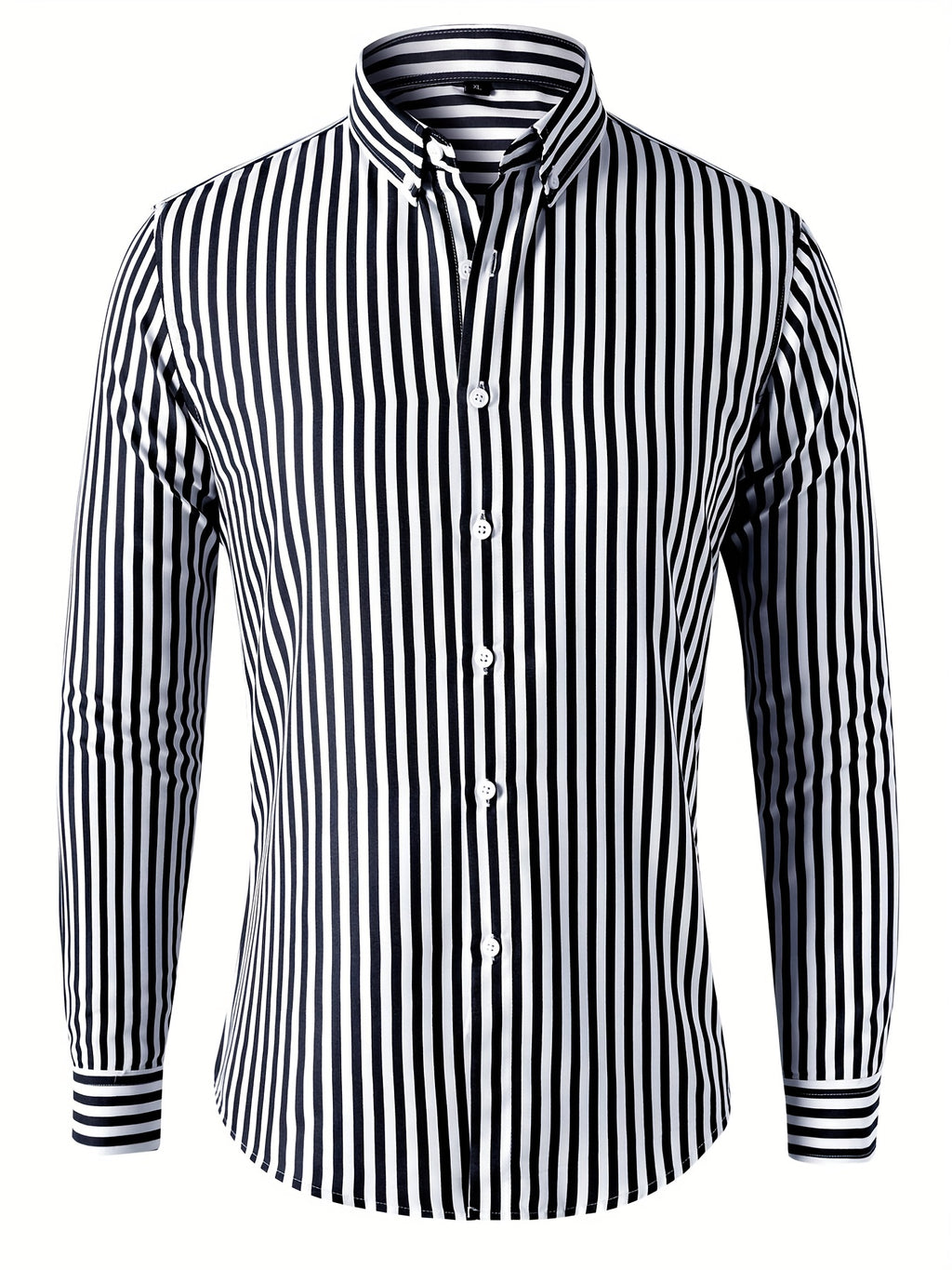 Trendy Stripe Print Men's Casual Button Up Long Sleeve Shirt, Men's Clothes For Spring Summer Autumn, Tops For Men