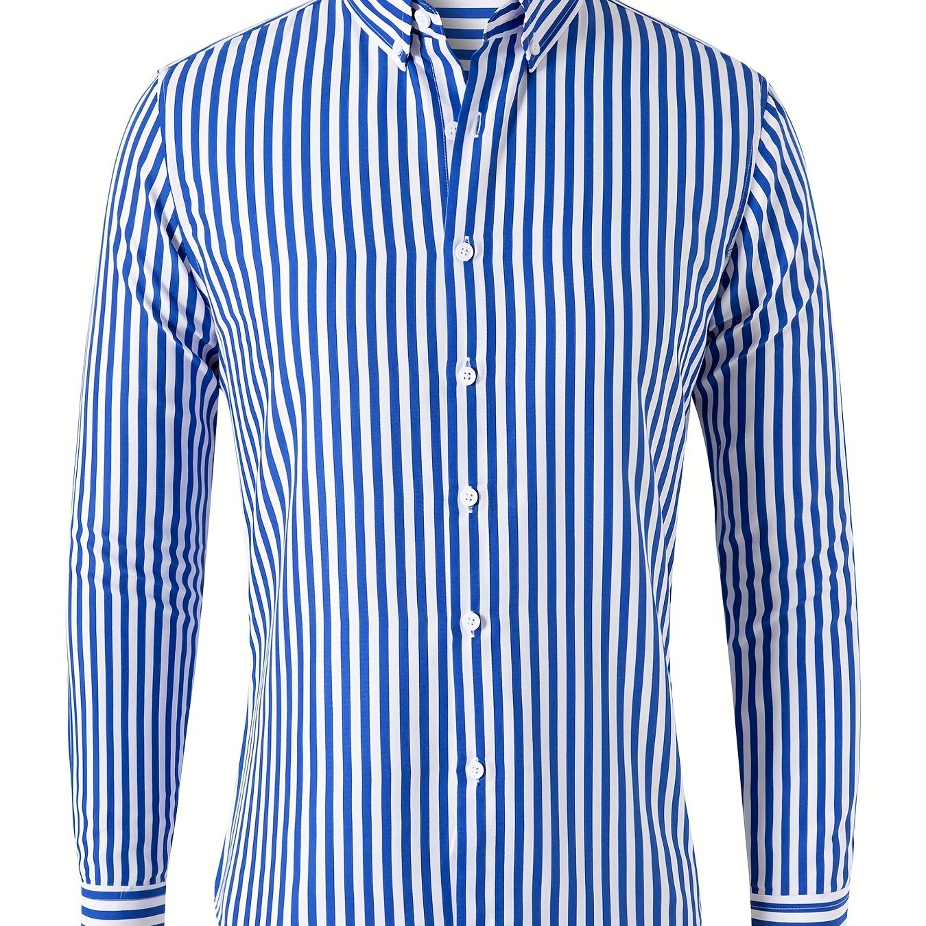 Trendy Stripe Print Men's Casual Button Up Long Sleeve Shirt, Men's Clothes For Spring Summer Autumn, Tops For Men