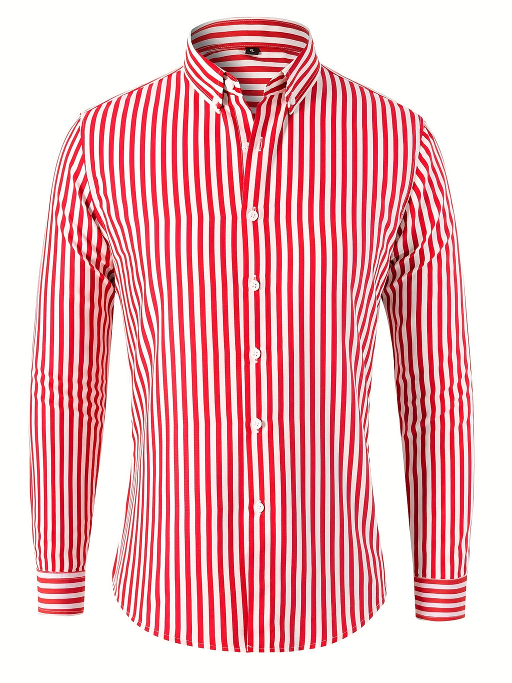 Trendy Stripe Print Men's Casual Button Up Long Sleeve Shirt, Men's Clothes For Spring Summer Autumn, Tops For Men