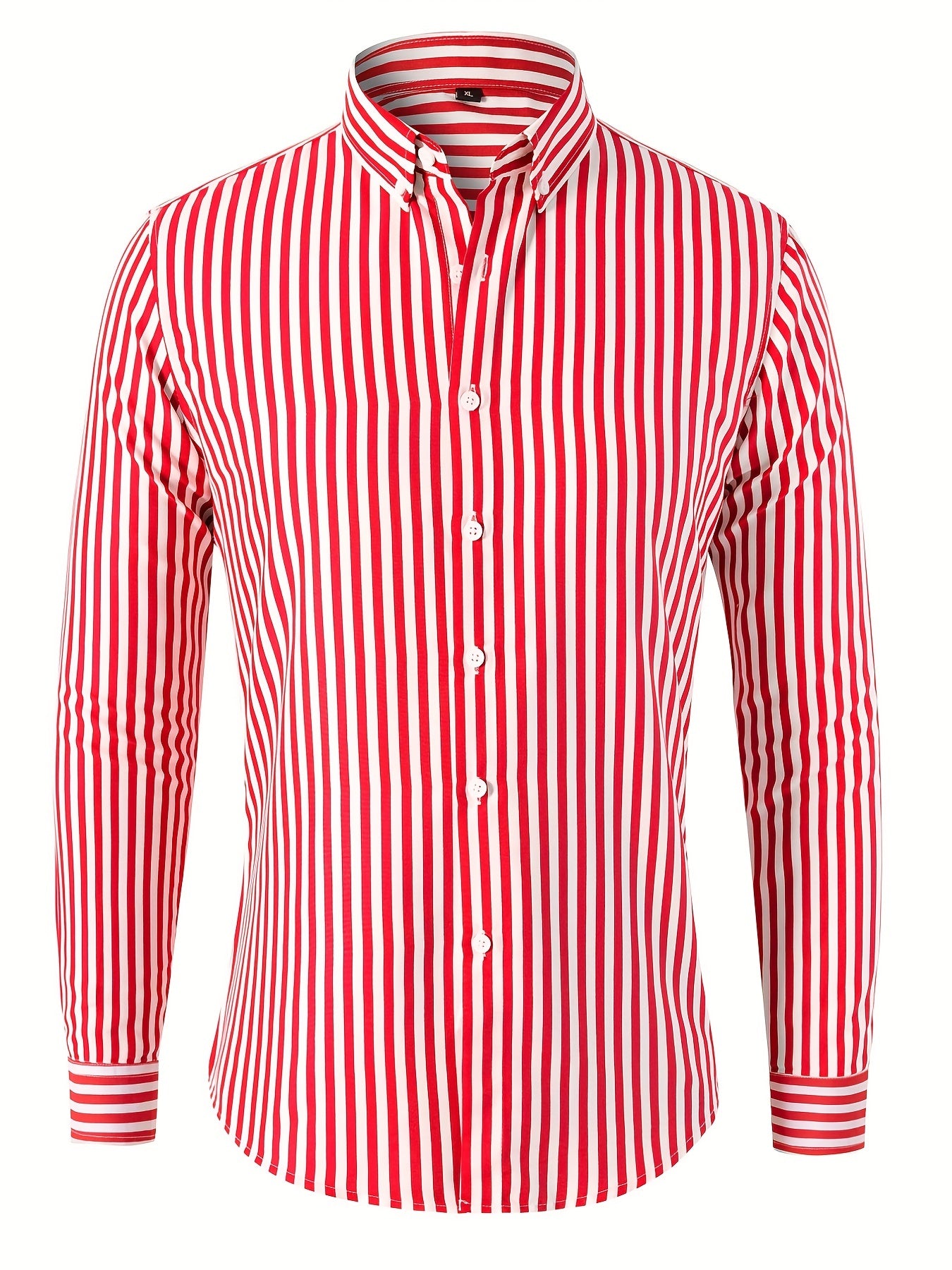 Trendy Stripe Print Men's Casual Button Up Long Sleeve Shirt, Men's Clothes For Spring Summer Autumn, Tops For Men