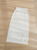 Fashionable Cut-out Skirt + Camisole Crop Top Women's Set, Popular Soft Women's Two-piece Skirt, Daily Elegant Casual Commuting Warm Autumn And Winter Clothing, Women's Clothes Made Of High-quality Fabric