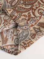Men's Vacation Style Paisley Pattern Shirt, Casual Button Front Short Sleeve Top, Men's Clothes