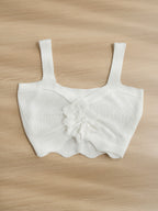 Fashionable Cut-out Skirt + Camisole Crop Top Women's Set, Popular Soft Women's Two-piece Skirt, Daily Elegant Casual Commuting Warm Autumn And Winter Clothing, Women's Clothes Made Of High-quality Fabric