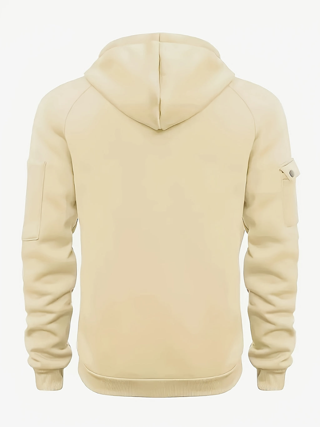 Men'S Regular Fit Patched Pocket Drawstring Hoodie, Casual Long Sleeve Raglan Sleeve Hooded Sweatshirt For Fall & Winter, Men'S Clothes For Daily Wear