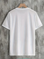 Plus Size Cactus Logo Graphic Print, Men's Crew Neck Short Sleeve T-shirts, Loose Shirts For Outdoor Activities, Men's Clothes For Spring And Summer