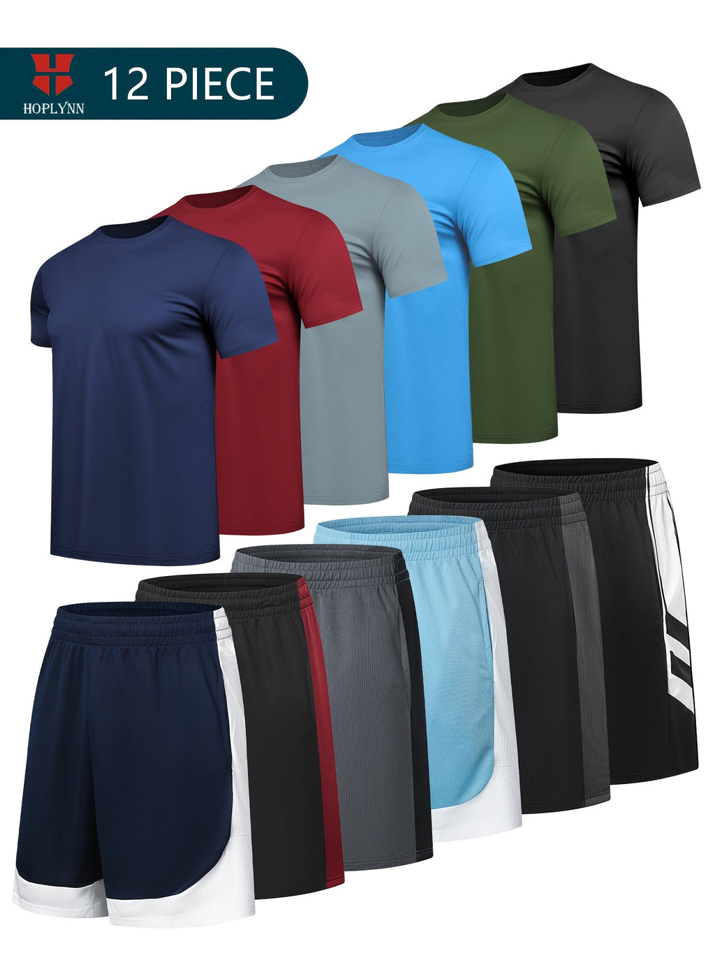 HOPLYNN 12pcs Men'S Clothes Short Set Outfits Gym Active Athletic Basketball