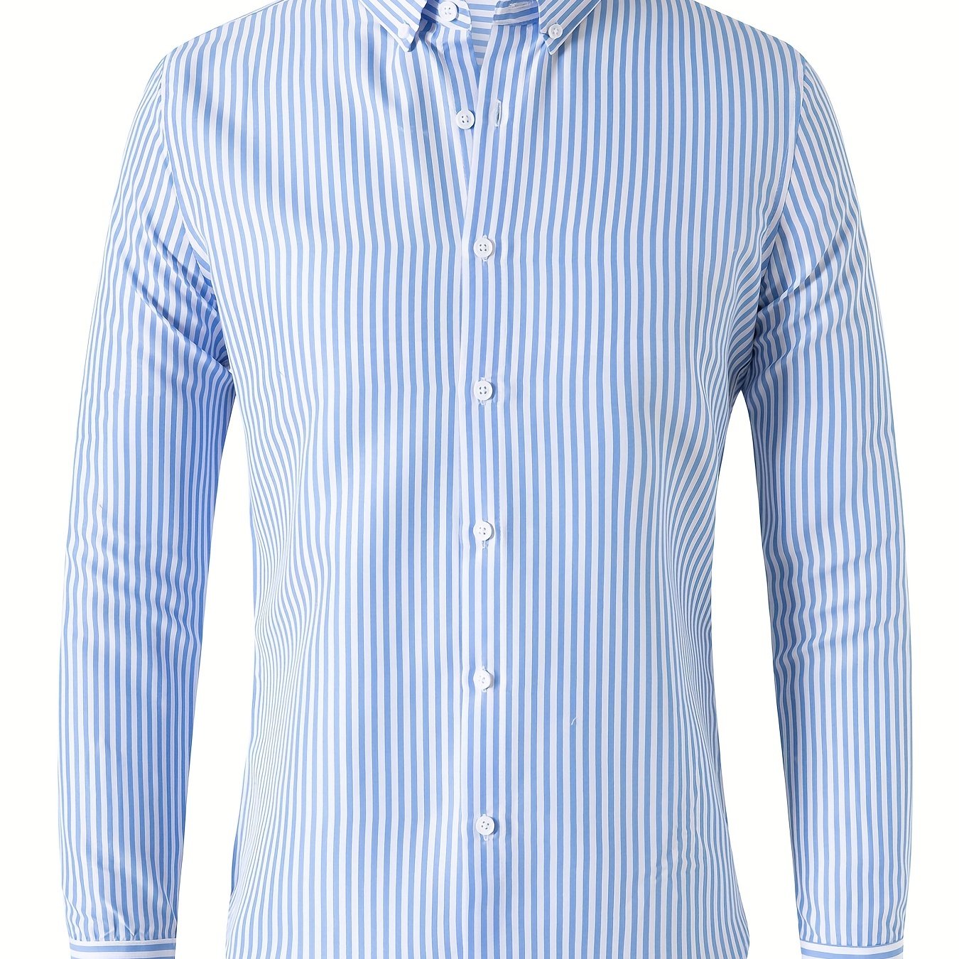 Trendy Stripe Print Men's Casual Button Up Long Sleeve Shirt, Men's Clothes For Spring Summer Autumn, Tops For Men